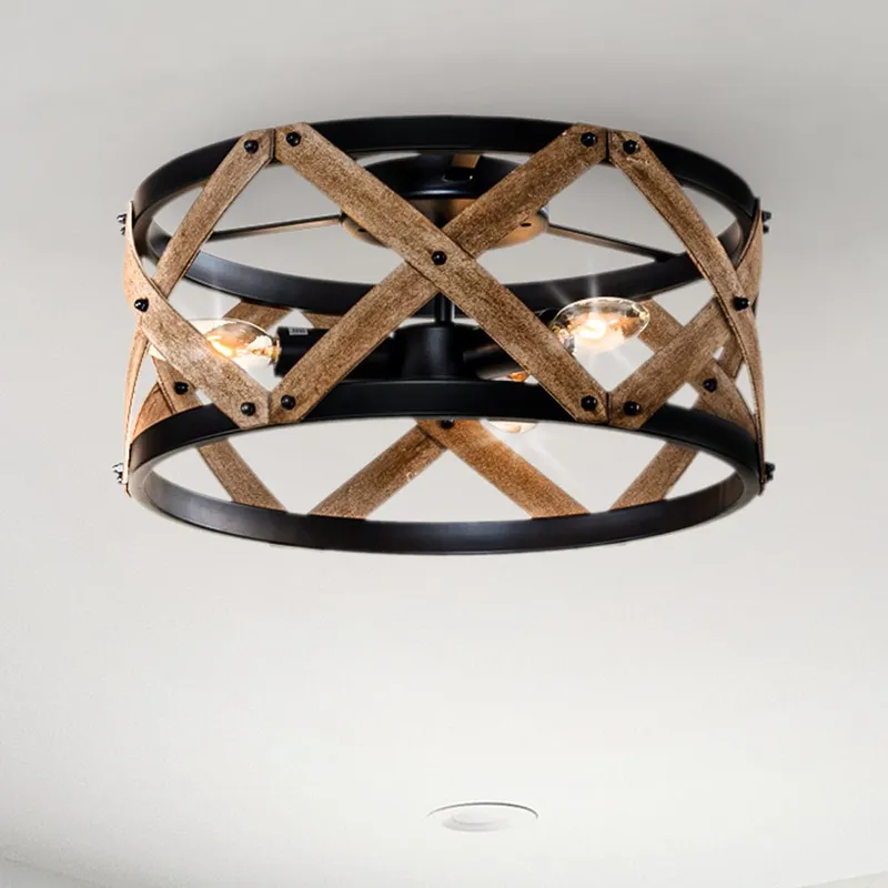 ULB2467 Transitional Indoor Ceiling Fixture, 14.96"W x 14.96"D x 6.1"H, Matte Black Finish, Harbor Collection — Urban Ambiance LED Post Top Lights 40.0W 3000K