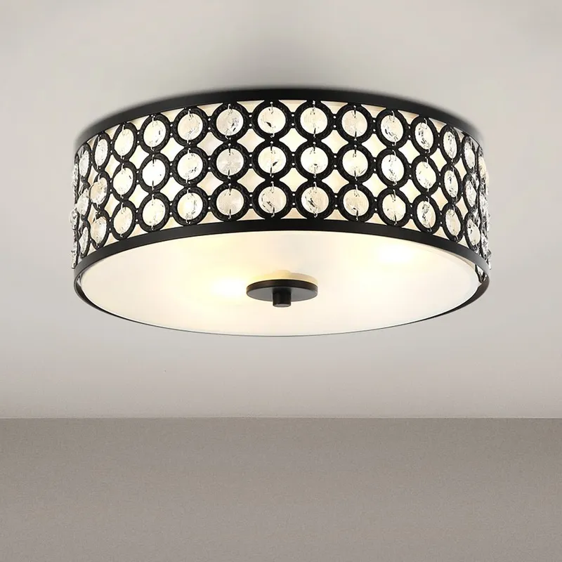 ULB2456 Modern Indoor Ceiling Fixture, 14"W x 14"D x 6.2"H, Matte Black Finish, Harbor Collection — Urban Ambiance LED Post Top Lights 60.0W 3000K