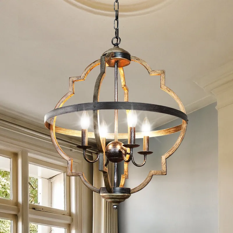 ULB2453 Tuscan Indoor Chandelier, 20.5"W x 20.5"D x 23.5"H, Dark Antique Nickel Finish, Harbor Collection — Urban Ambiance LED Landscape Lights 60.0W 3000K