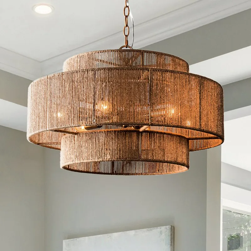ULB2445 Coastal Indoor Chandelier, 23.62"W x 23.62"D x 15.16"H, Antique Brass Finish, Harbor Collection — Urban Ambiance LED Landscape Lights 40.0W 3000K