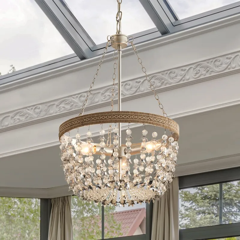 ULB2441 Cosmopolitan Indoor Chandelier, 15.7"W x 15.7"D x 15.7"H, Antique Nickel Finish, Harbor Collection — Urban Ambiance LED Landscape Lights 40.0W 3000K