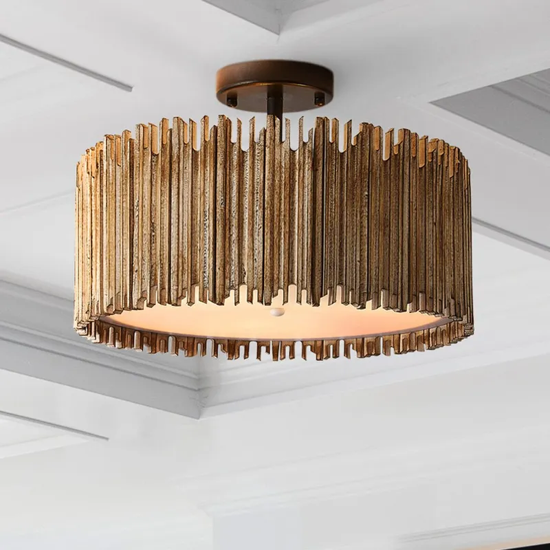 ULB2437 Bohemian Indoor Ceiling Fixture, 15.5"W x 15.5"D x 10.7"H, Natural Finish, Harbor Collection — Urban Ambiance LED Post Top Lights 40.0W 3000K