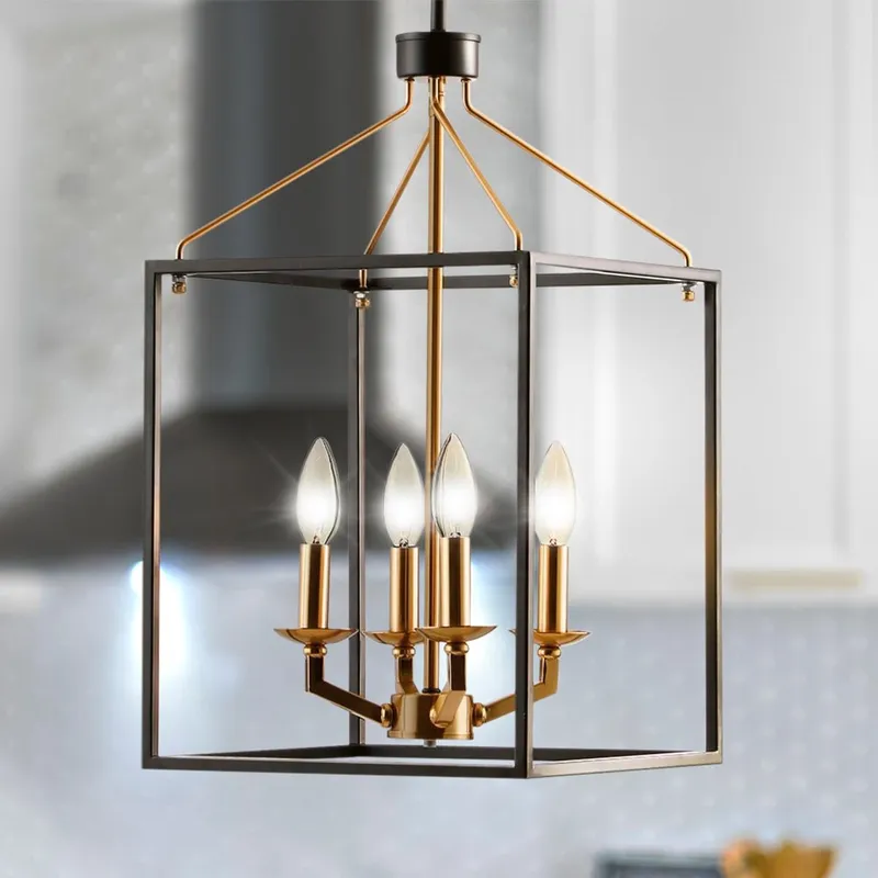 ULB2435 Modern Farmhouse Indoor Chandelier, 12"W x 12"D x 20"H, Matte Black Finish, Harbor Collection — Urban Ambiance LED Landscape Lights 60.0W 3000K
