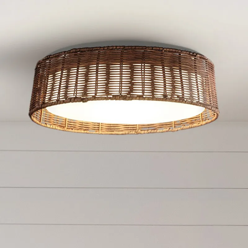ULB2427 Coastal Indoor Ceiling Fixture, 16.5"W x 16.5"D x 5.4"H, Natural Finish, Harbor Collection — Urban Ambiance LED Post Top Lights 13.0W 3000K