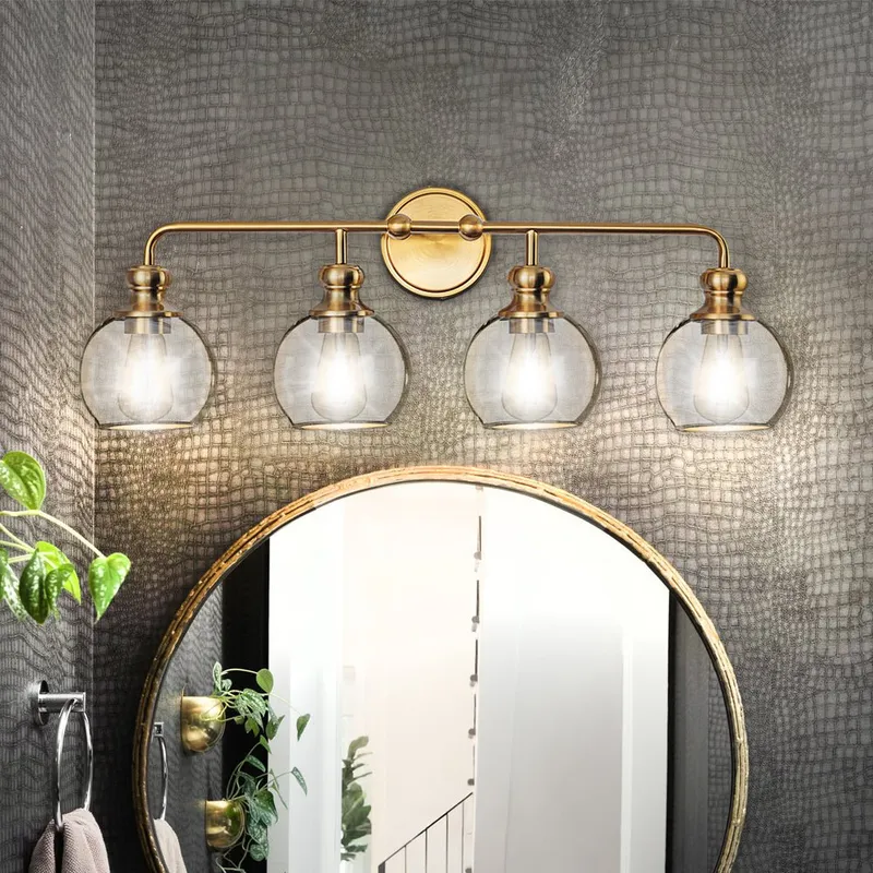ULB2413 Modern Farmhouse Indoor Bath Light, 30"W x 7.9"D x 10.5"H, Satin Gold Finish, Leavenworth Collection — Urban Ambiance LED Linear Lights 60.0W 3000K