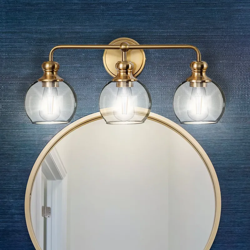 ULB2412 Modern Farmhouse Indoor Bath Light, 22"W x 7.9"D x 10.5"H, Satin Gold Finish, Leavenworth Collection — Urban Ambiance LED Linear Lights 60.0W 3000K