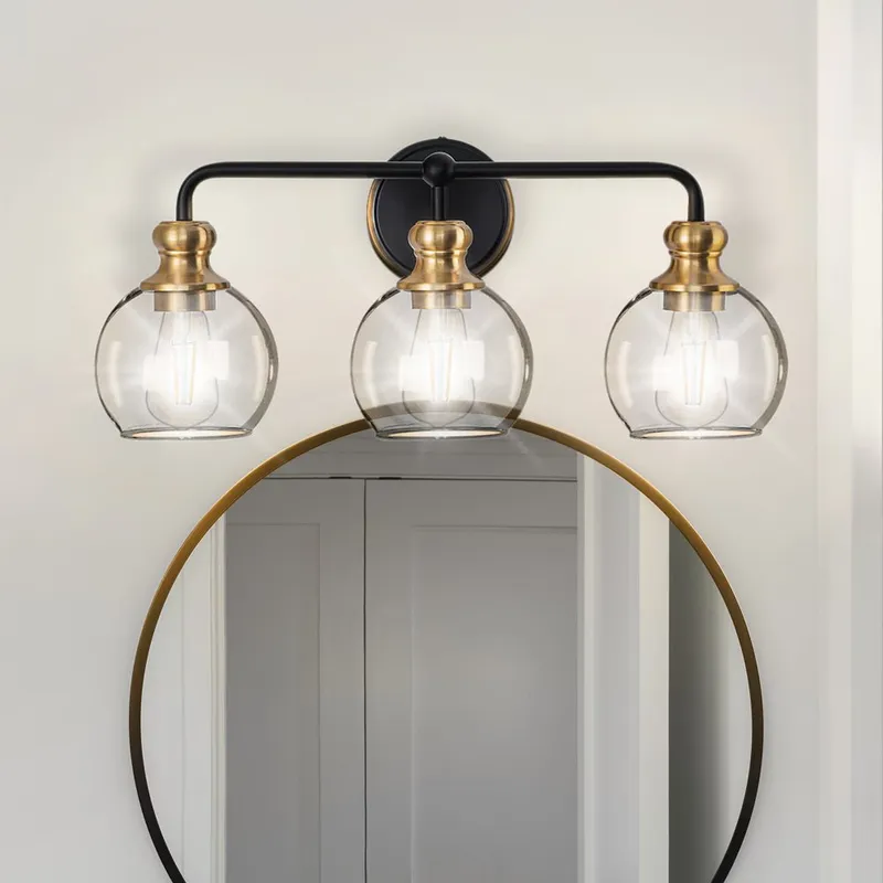 ULB2410 Modern Farmhouse Indoor Bath Light, 22"W x 7.9"D x 10.5"H, Matte Black Finish, Leavenworth Collection — Urban Ambiance LED Linear Lights 60.0W 3000K