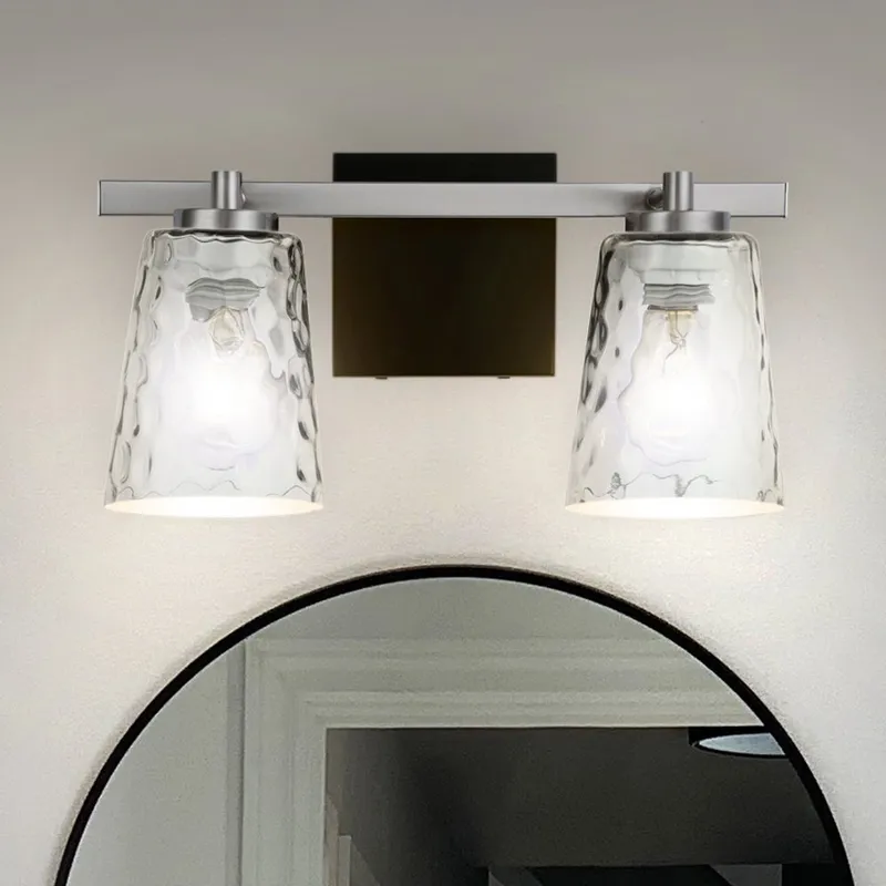ULB2394 Luxe Industrial Indoor Bath Light, 15"W x 5.9"D x 7.5"H, Brushed Nickel Finish, Berryessa Collection — Urban Ambiance LED Linear Lights 60.0W 3000K
