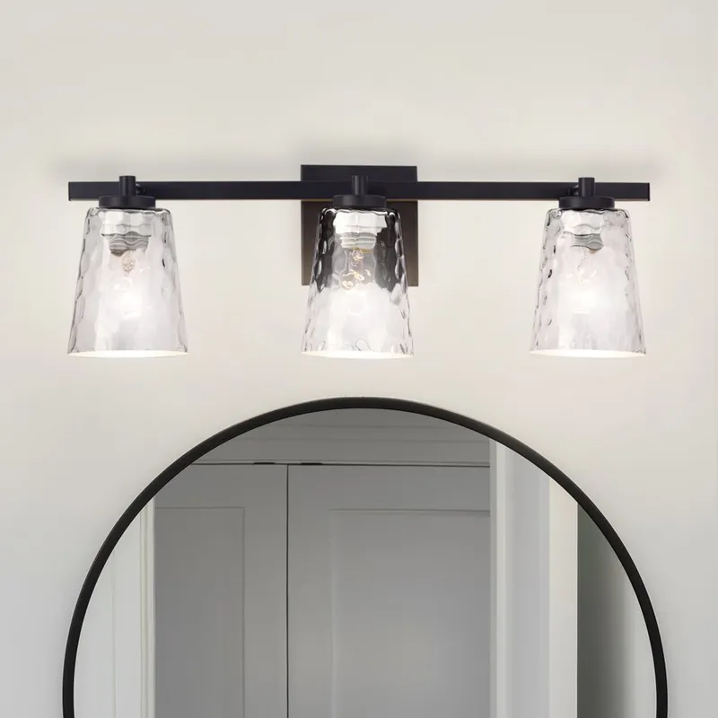 ULB2393 Luxe Industrial Indoor Bath Light, 22.8"W x 5.9"D x 7.5"H, Matte Black Finish, Berryessa Collection — Urban Ambiance LED Linear Lights 60.0W 3000K
