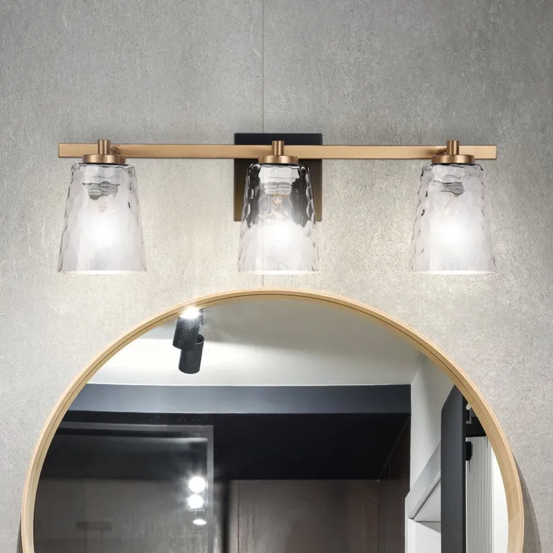 ULB2391 Luxe Industrial Indoor Bath Light, 22.8"W x 5.9"D x 7.5"H, Satin Gold Finish, Berryessa Collection — Urban Ambiance LED Linear Lights 60.0W 3000K