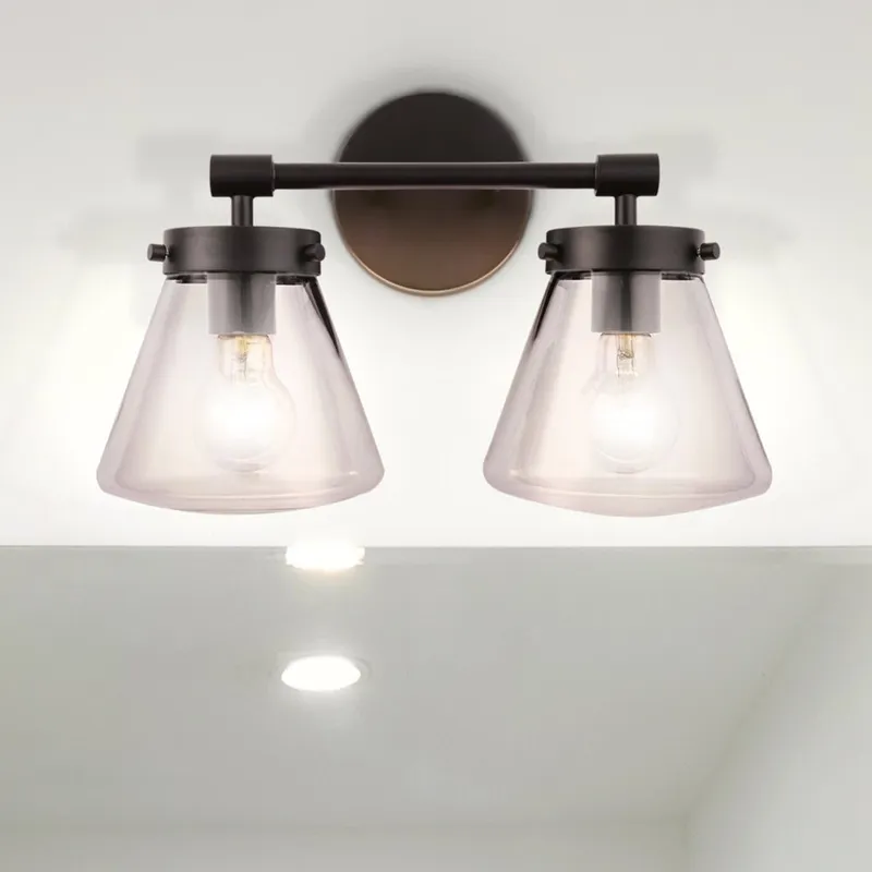 ULB2382 Contemporary Indoor Bath Light, 15.25"W x 7.67"D x 10.1"H, Matte Black Finish, Havasu Collection — Urban Ambiance LED Linear Lights 40.0W 3000K
