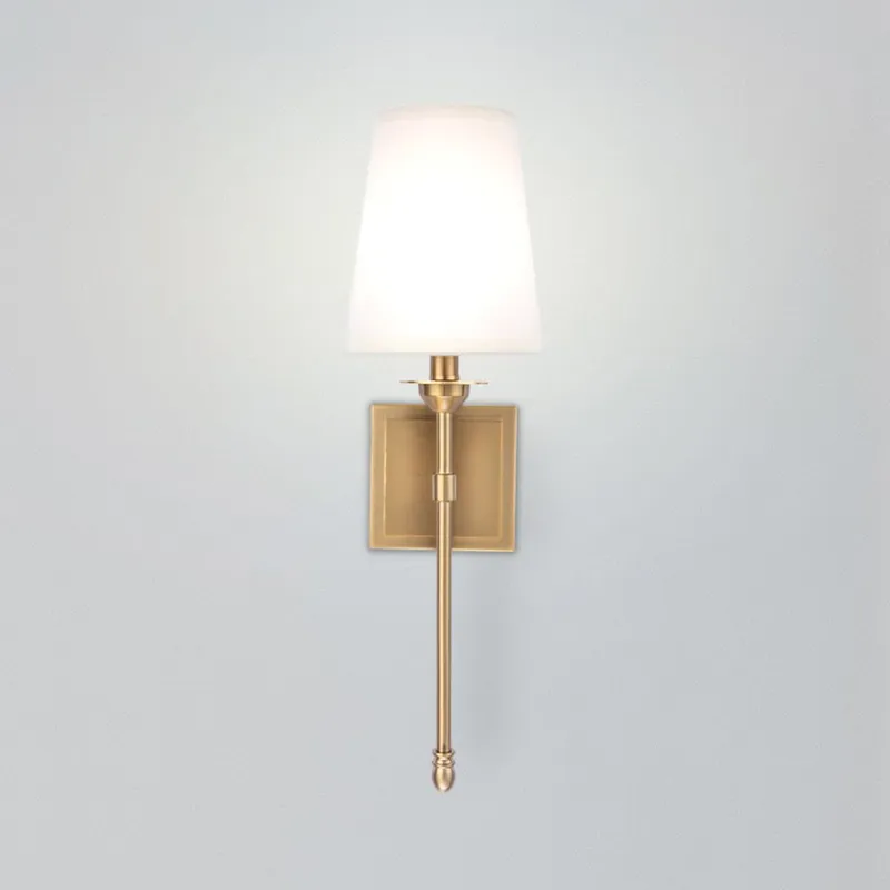 ULB2362 Traditional Indoor Wall Sconce, 6.15"W x 6.4"D x 20"H, Satin Gold Finish, McCall Collection — Urban Ambiance LED Wall Lights 40.0W 3000K