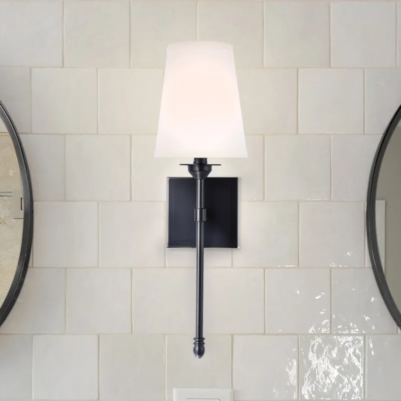 ULB2361 Traditional Indoor Wall Sconce, 6.15"W x 6.4"D x 20"H, Matte Black Finish, McCall Collection — Urban Ambiance LED Wall Lights 40.0W 3000K
