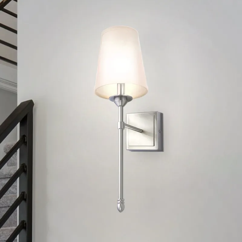 ULB2360 Traditional Indoor Wall Sconce, 6.15"W x 6.4"D x 20"H, Brushed Nickel Finish, McCall Collection — Urban Ambiance LED Wall Lights 40.0W 3000K