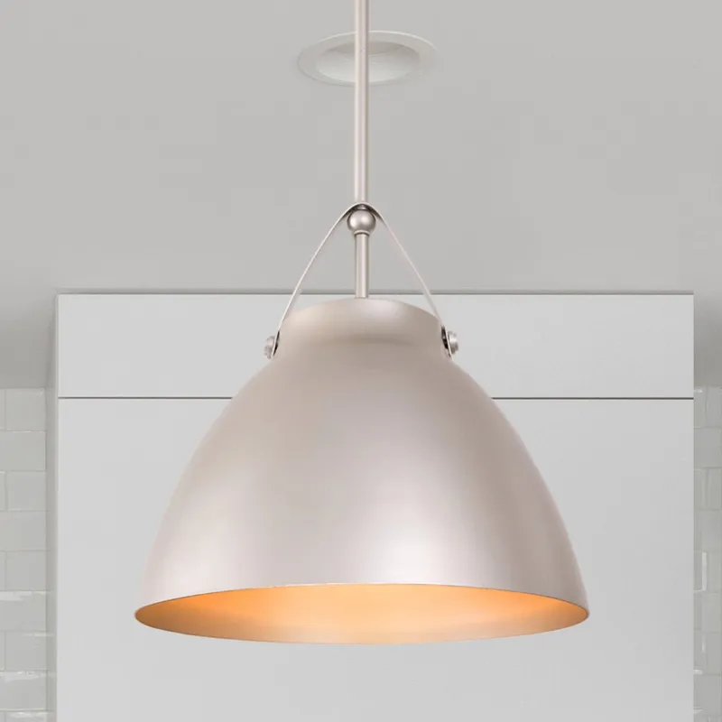 ULB2350 Luxe Industrial Indoor Pendant, 14.17"W x 14.17"D x 15.8"H, Brushed Nickel Finish, Bayfield Collection — Urban Ambiance LED Landscape Lights 60.0W 3000K