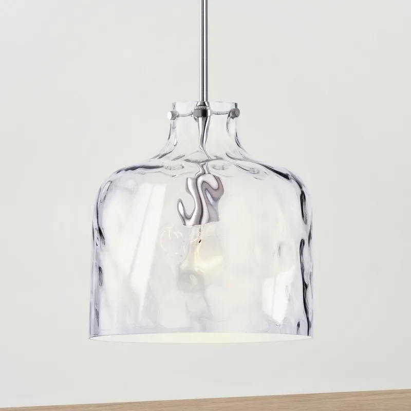 ULB2342 Farmhouse Indoor Pendant, 11.38"W x 11.38"D x 71"H, Brushed Nickel Finish, Wolfeboro Collection — Urban Ambiance LED Landscape Lights 60.0W 3000K