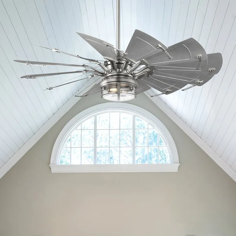 UHP9477 Tuscan Indoor Ceiling Fan with Light Kit, 26-1/4''H x 60"W x 60''D, Antique Nickel Finish, Saybrook Collection — Urban Ambiance LED Post Top Lights 7.0W 3000K
