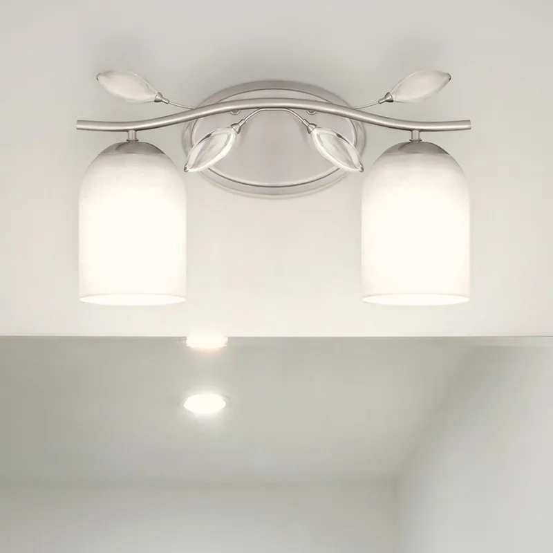 UQL5940 Glam Indoor Bath Light, 9.25''H x 16''W x 6.5''D, Brushed Nickel Finish, Hadley Collection — Urban Ambiance LED Smart & Connected Lighting 100.0W 3000K
