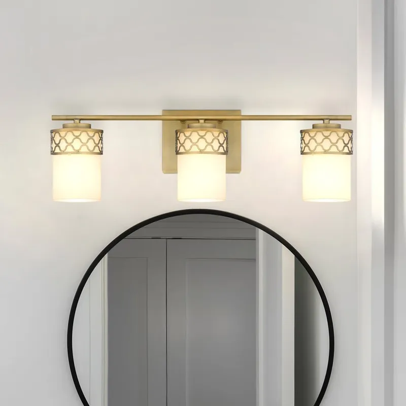 UQL5931 Modern Indoor Bath Light, 7.5''H x 24.25''W x 6''D, Aged Brass Finish, Bayreuth Collection — Urban Ambiance LED Linear Lights 100.0W 3000K