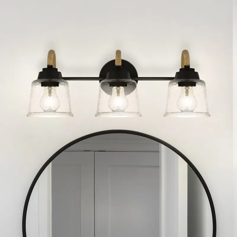 UQL5881 Coastal Indoor Bath Light, 8.25''H x 22.5''W x 7.75''D, Matte Black Finish, Leyton Collection — Urban Ambiance LED Linear Lights 100.0W 3000K