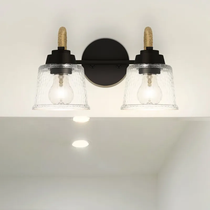 UQL5880 Coastal Indoor Bath Light, 8.25''H x 14.5''W x 7.75''D, Matte Black Finish, Leyton Collection — Urban Ambiance LED Smart & Connected Lighting 100.0W 3000K