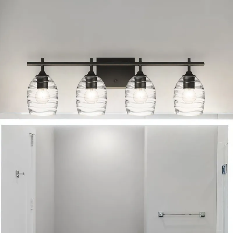 UQL5512 Coastal Indoor Bath Light, 9.25''H x 29.00''W x 6.50''D, Matte Black Finish, Northbridge Collection — Urban Ambiance LED Linear Lights 100.0W 3000K