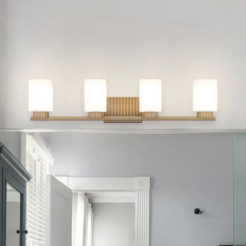UQL5452 Posh Indoor Bath Light, 7.25''H x 32''W x 6.5''D, Bronze Gold Finish, Valletta Collection — Urban Ambiance LED Linear Lights 100.0W 3000K
