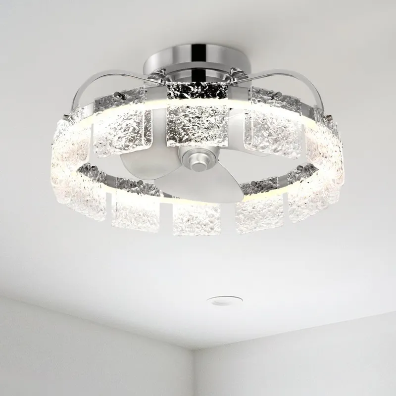 UHP9530 Mediterranean Indoor Ceiling Fan, 9-3/4''H x 20"W x 20''D, Polished Chrome Finish, Lugano Collection — Urban Ambiance LED Post Top Lights 31.0W 3000K