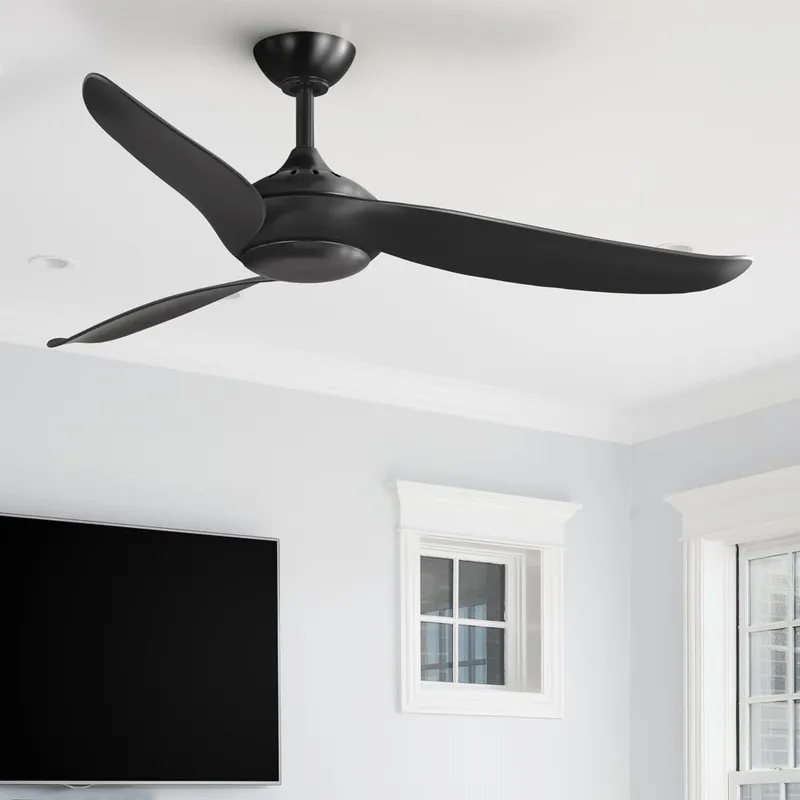 UHP9522 Mid Century Modern Indoor Ceiling Fan, 14-1/16''H x 52"W x 52''D, Matte Black Finish, Wetzlar Collection — Urban Ambiance LED Post Top Lights 20.0W 3000K
