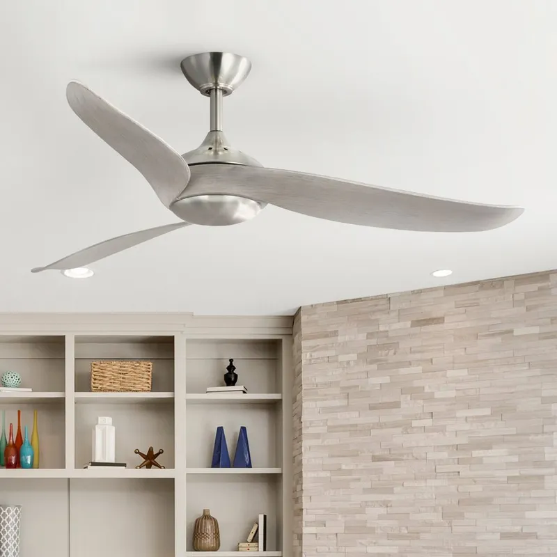 UHP9520 Mid Century Modern Indoor Ceiling Fan, 14-1/16''H x 52"W x 52''D, Brushed Nickel Finish, Wetzlar Collection — Urban Ambiance LED Post Top Lights 20.0W 3000K