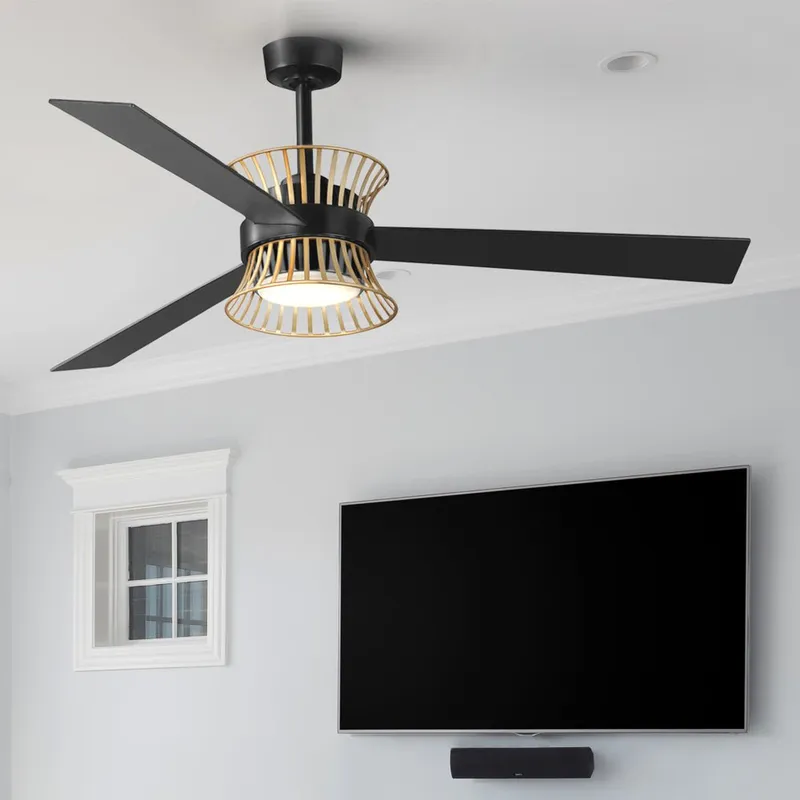 UHP9502 Bohemian Indoor Ceiling Fan, 14-3/4''H x 55-5/16"W x 55-5/16''D, Matte Black Finish, Darlinghurst Collection — Urban Ambiance LED Post Top Lights 20.0W 3000K