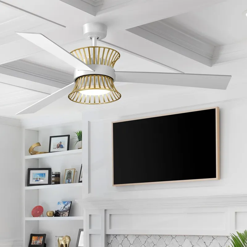 UHP9501 Bohemian Indoor Ceiling Fan, 14-3/4''H x 55-5/16"W x 55-5/16''D, Satin White Finish, Darlinghurst Collection — Urban Ambiance LED Post Top Lights 20.0W 3000K