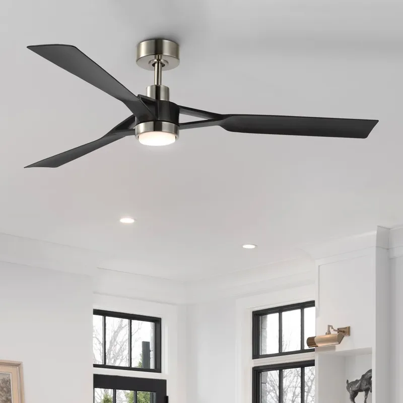 UHP9490 Industrial Indoor Ceiling Fan, 13-9/16''H x 60"W x 60''D, Brushed Nickel Finish, Perth Collection — Urban Ambiance LED Post Top Lights 20.0W 3000K
