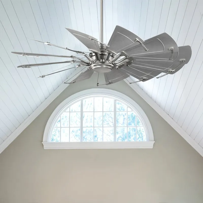 UHP9476 Tuscan Indoor Ceiling Fan, 16-1/46''H x 60"W x 60''D, Antique Nickel Finish, Saybrook Collection — Urban Ambiance LED Lighting Accessories  3000K