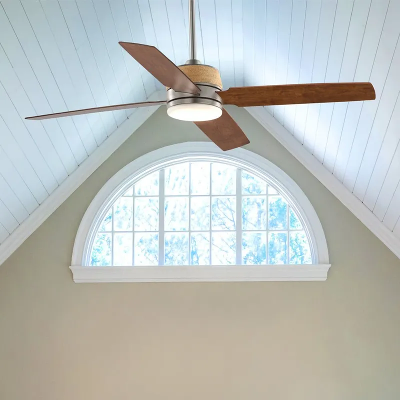 UHP9451 Modern Farmhouse Indoor Ceiling Fan, 15-1/2''H x 56"W x 56''D, Antique Nickel Finish, Ankara Collection — Urban Ambiance LED Post Top Lights 18.0W 3000K
