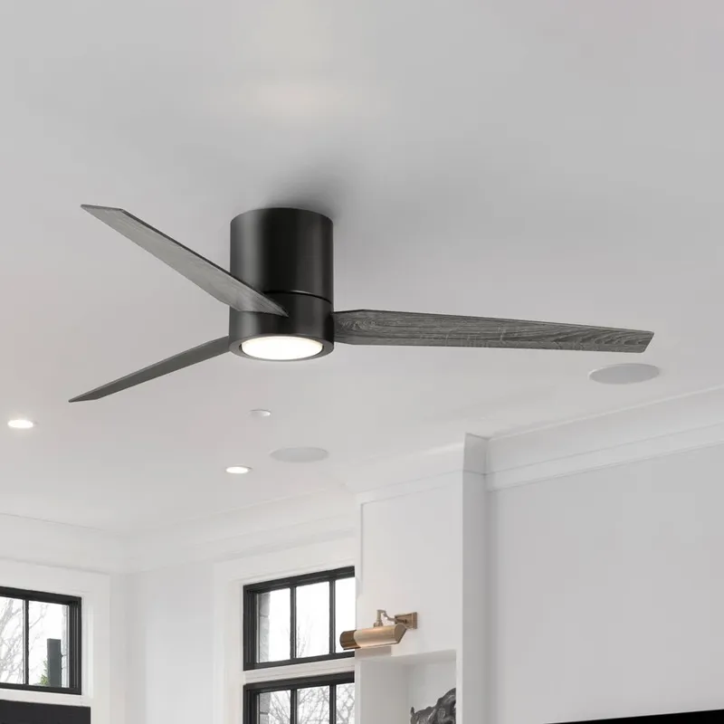 UHP9411 Casual Indoor Ceiling Fan, 9-3/4''H x 56"W x 56''D, Matte Black Finish, Camden Collection — Urban Ambiance LED Post Top Lights 18.0W 3000K