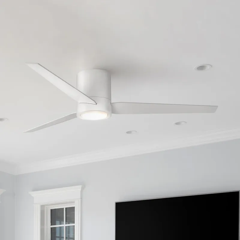 UHP9410 Casual Indoor Ceiling Fan, 9-3/4''H x 56"W x 56''D, Satin White Finish, Camden Collection — Urban Ambiance LED Post Top Lights 18.0W 3000K