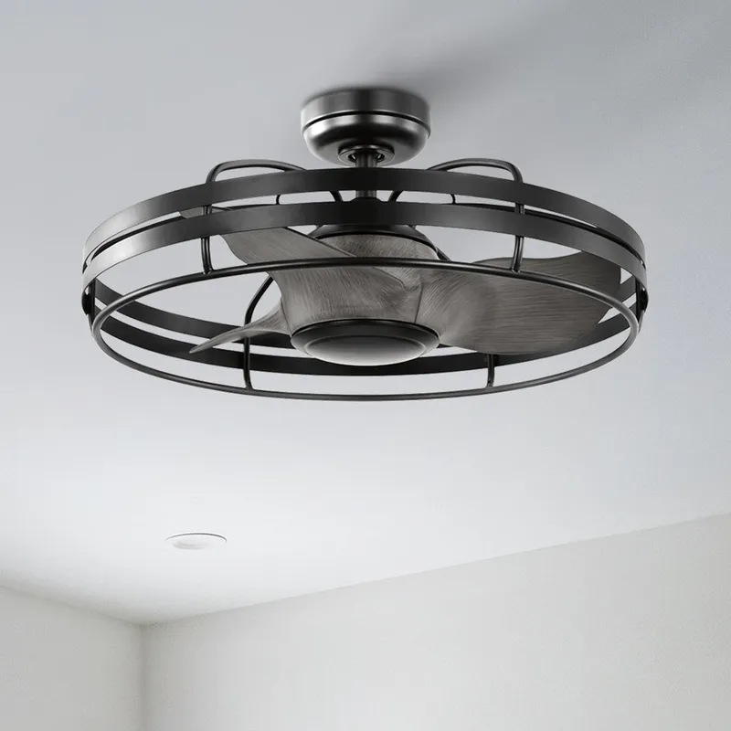 UHP9400 Urban Loft Indoor Ceiling Fan, 13-5/8''H x 26"W x 26''D, Matte Black Finish, Krefeld Collection — Urban Ambiance LED Lighting Accessories  3000K