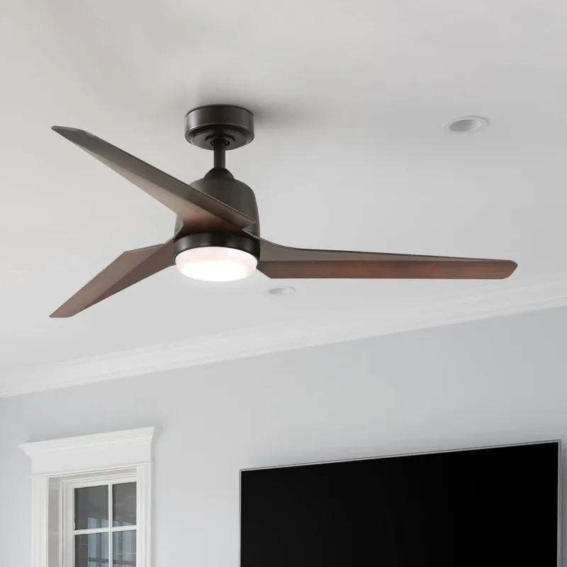 UHP9391 Transitional Indoor Ceiling Fan, 13-3/4''H x 52"W x 52''D, Antique Bronze Finish, Oakes Collection — Urban Ambiance LED Post Top Lights 18.0W 3000K