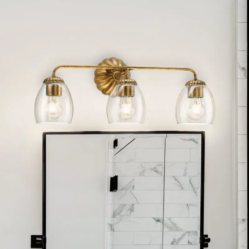 UHP5065 French Country Indoor Bath Light, 8-1/2''H x 6-5/8"W x 23-7/8''D, Gold Ombre Finish, Darmstadt Collection — Urban Ambiance LED Linear Lights 60.0W 3000K