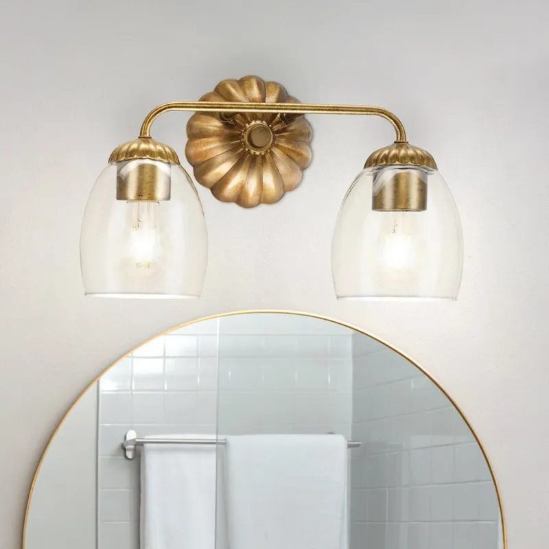 UHP5063 French Country Indoor Bath Light, 8-1/2''H x 6-5/8"W x 14-1/2''D, Gold Ombre Finish, Darmstadt Collection — Urban Ambiance LED Smart & Connected Lighting 60.0W 3000K