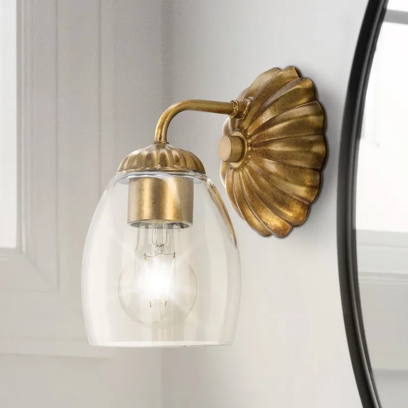 UHP5061 French Country Indoor Bath Light, 8-1/2''H x 6-5/8"W x 5''D, Gold Ombre Finish, Darmstadt Collection — Urban Ambiance LED Smart & Connected Lighting 60.0W 3000K