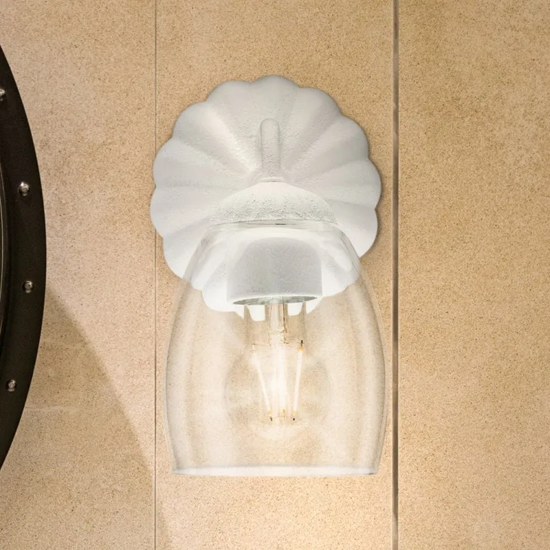UHP5060 French Country Indoor Bath Light, 8-1/2''H x 6-5/8"W x 5''D, White Plaster Finish, Darmstadt Collection — Urban Ambiance LED Smart & Connected Lighting 60.0W 3000K