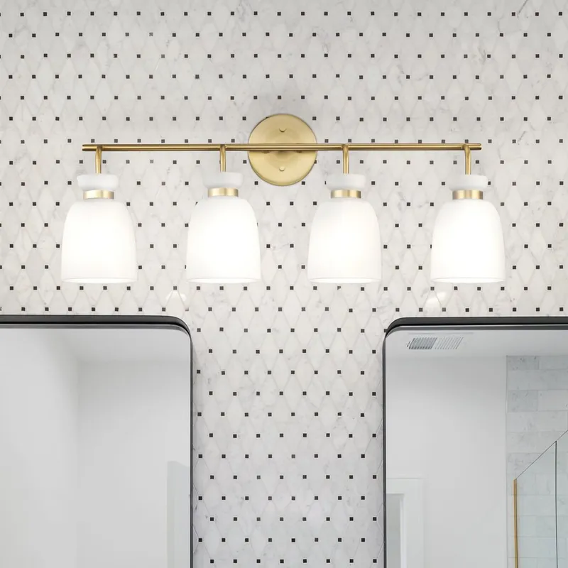 UHP5010 Minimalist Indoor Bath Light, 11''H x 6-5/8"W x 30''D, Brushed Gold Finish, Underwood Collection — Urban Ambiance LED Linear Lights 100.0W 3000K