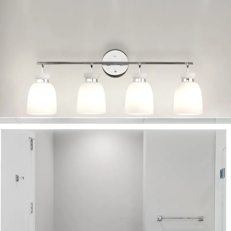 UHP5009 Minimalist Indoor Bath Light, 11''H x 6-5/8"W x 30''D, Polished Chrome Finish, Underwood Collection — Urban Ambiance LED Linear Lights 100.0W 3000K