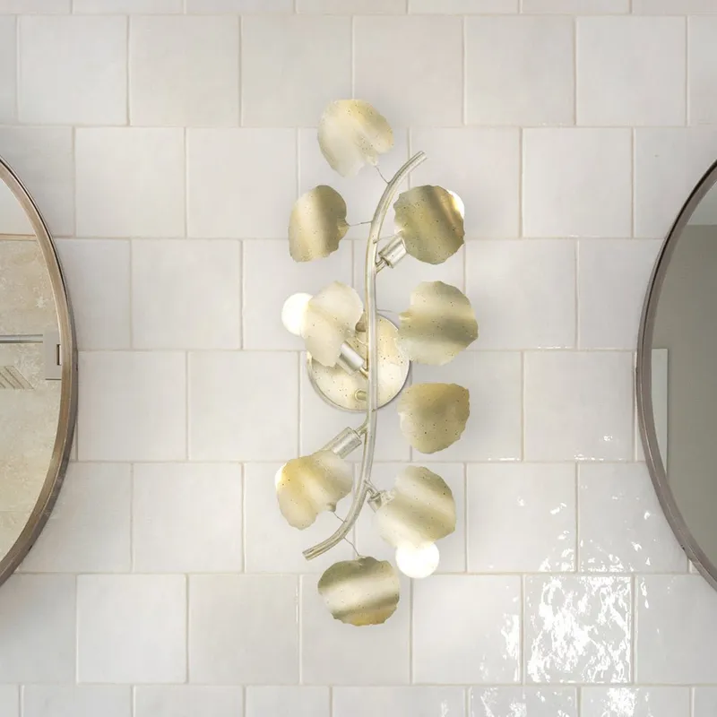 UHP4996 Eclectic Indoor Wall Sconce, 24-1/2''H x 4-3/8"W x 9''D, Gilded Silver Finish, Hervey Collection — Urban Ambiance LED Wall Lights 60.0W 3000K