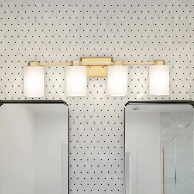 UHP4970 Classic Indoor Bath Light, 8-3/8''H x 5-3/8"W x 31-1/4''D, Brushed Gold Finish, Minden Collection — Urban Ambiance LED Linear Lights 100.0W 3000K