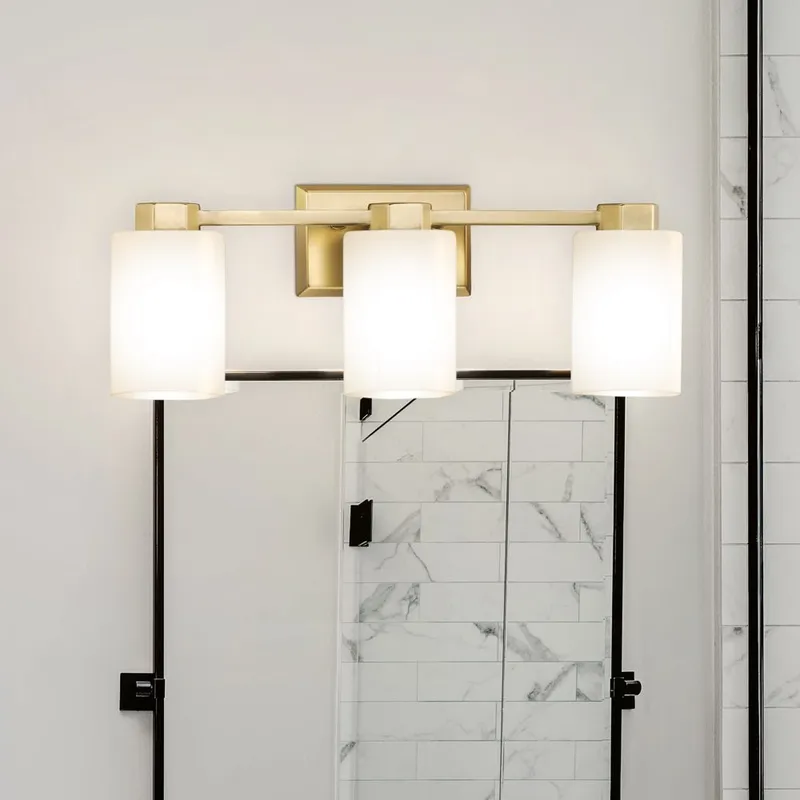 UHP4967 Classic Indoor Bath Light, 8-3/8''H x 5-3/8"W x 22-3/8''D, Brushed Gold Finish, Minden Collection — Urban Ambiance LED Linear Lights 100.0W 3000K