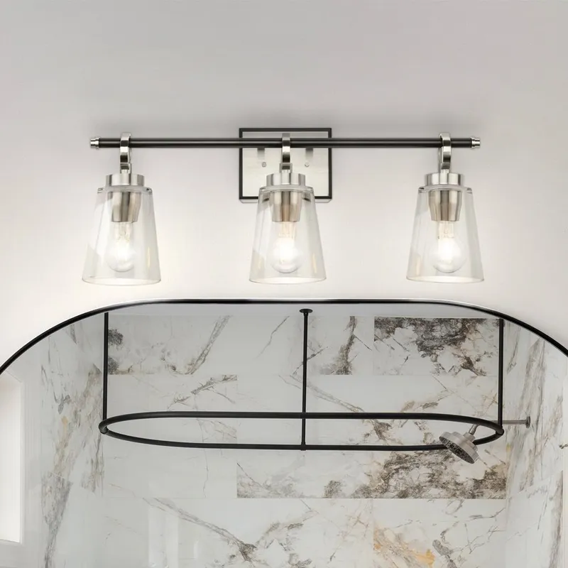 UHP4944 Classic Indoor Bath Light, 9-1/8''H x 6-5/8"W x 24-1/8''D, Brushed Nickel Finish, Norfolk Collection — Urban Ambiance LED Linear Lights 60.0W 3000K