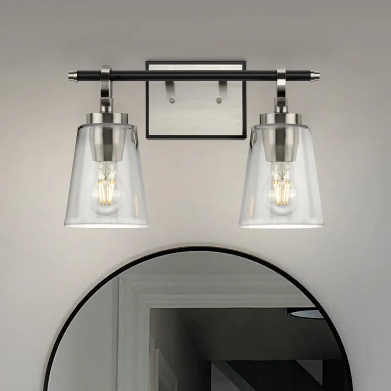 UHP4942 Classic Indoor Bath Light, 9-1/8''H x 6-5/8"W x 14-1/2''D, Brushed Nickel Finish, Norfolk Collection — Urban Ambiance LED Smart & Connected Lighting 60.0W 3000K